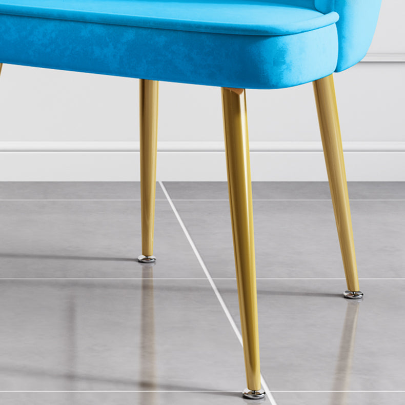 Glam Style 16.5'' Wide Dining Room Chair Solid Back Chair with 4 Metal Legs for Home Use Clearhalo ' kitchen&dining_furn' 'Dining Chairs' 'Dining Tables & Seating' 'dining_chair' 'Furniture' 'furniture_dining_chair' 'Kitchen & Dining Furniture' 'kitchen' 3455290