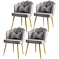 Glam Style 16.5'' Wide Dining Room Chair Solid Back Chair with 4 Metal Legs for Home Use Grey Brass Gold Set of 4 Clearhalo ' kitchen&dining_furn' 'Dining Chairs' 'Dining Tables & Seating' 'dining_chair' 'Furniture' 'furniture_dining_chair' 'Kitchen & Dining Furniture' 'kitchen' 3455291