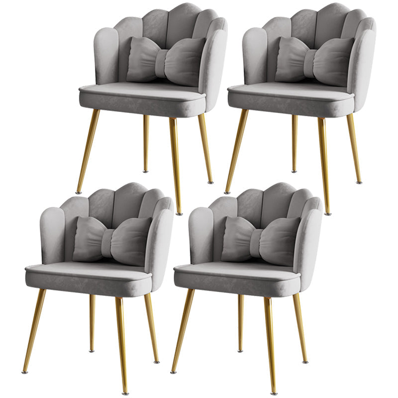 Glam Style 16.5'' Wide Dining Room Chair Solid Back Chair with 4 Metal Legs for Home Use Grey Brass Gold Set of 4 Clearhalo ' kitchen&dining_furn' 'Dining Chairs' 'Dining Tables & Seating' 'dining_chair' 'Furniture' 'furniture_dining_chair' 'Kitchen & Dining Furniture' 'kitchen' 3455291