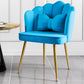 Glam Style 16.5'' Wide Dining Room Chair Solid Back Chair with 4 Metal Legs for Home Use Blue Brass Gold 1 Piece Clearhalo ' kitchen&dining_furn' 'Dining Chairs' 'Dining Tables & Seating' 'dining_chair' 'Furniture' 'furniture_dining_chair' 'Kitchen & Dining Furniture' 'kitchen' 3455293