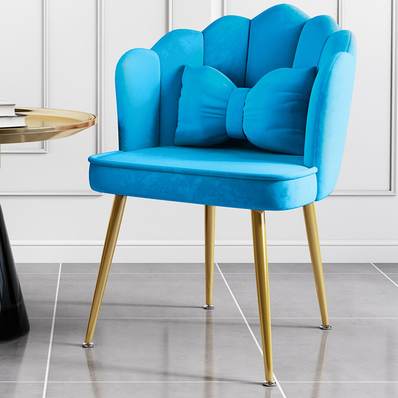 Glam Style 16.5'' Wide Dining Room Chair Solid Back Chair with 4 Metal Legs for Home Use Blue Brass Gold 1 Piece Clearhalo ' kitchen&dining_furn' 'Dining Chairs' 'Dining Tables & Seating' 'dining_chair' 'Furniture' 'furniture_dining_chair' 'Kitchen & Dining Furniture' 'kitchen' 3455293