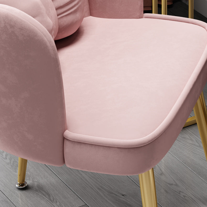 Glam Style 16.5'' Wide Dining Room Chair Solid Back Chair with 4 Metal Legs for Home Use Clearhalo ' kitchen&dining_furn' 'Dining Chairs' 'Dining Tables & Seating' 'dining_chair' 'Furniture' 'furniture_dining_chair' 'Kitchen & Dining Furniture' 'kitchen' 3455296