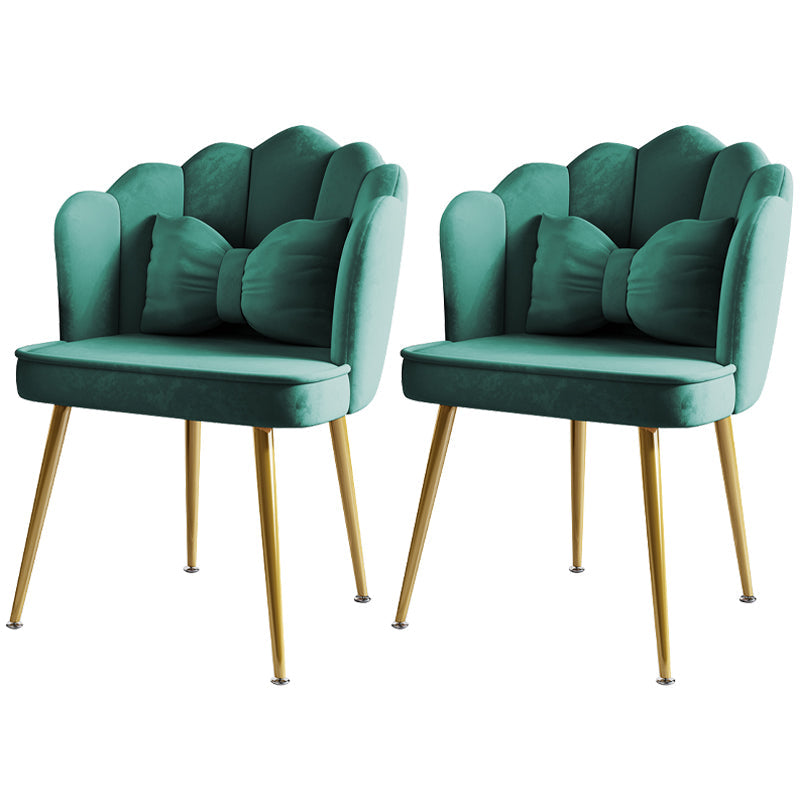 Glam Style 16.5'' Wide Dining Room Chair Solid Back Chair with 4 Metal Legs for Home Use Green Brass Gold Set of 2 Clearhalo ' kitchen&dining_furn' 'Dining Chairs' 'Dining Tables & Seating' 'dining_chair' 'Furniture' 'furniture_dining_chair' 'Kitchen & Dining Furniture' 'kitchen' 3455300