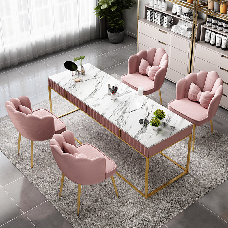 Glam Style 16.5'' Wide Dining Room Chair Solid Back Chair with 4 Metal Legs for Home Use Clearhalo ' kitchen&dining_furn' 'Dining Chairs' 'Dining Tables & Seating' 'dining_chair' 'Furniture' 'furniture_dining_chair' 'Kitchen & Dining Furniture' 'kitchen' 3455301