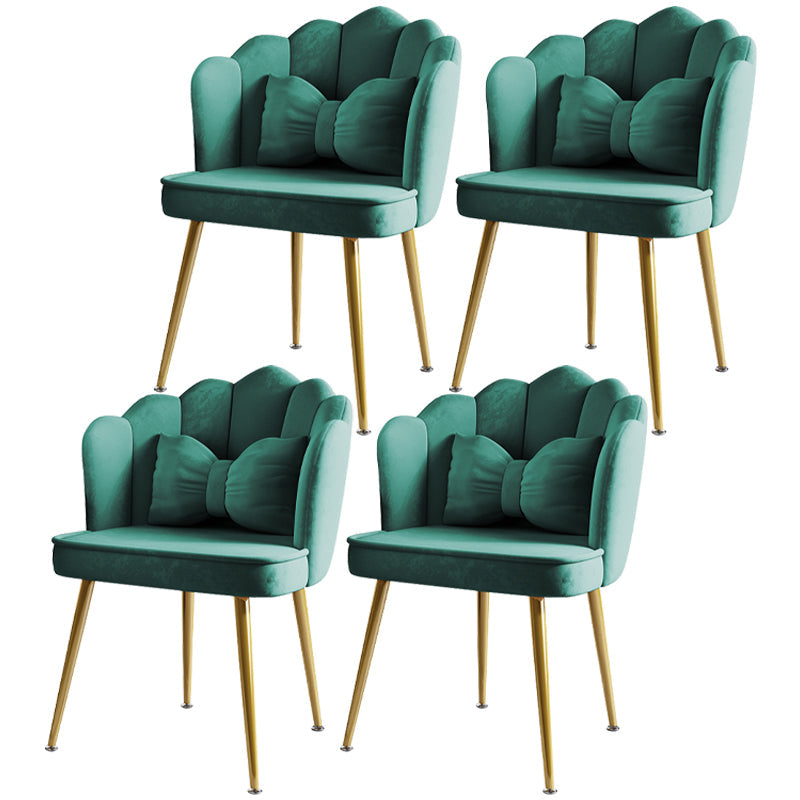 Glam Style 16.5'' Wide Dining Room Chair Solid Back Chair with 4 Metal Legs for Home Use Green Brass Gold Set of 4 Clearhalo ' kitchen&dining_furn' 'Dining Chairs' 'Dining Tables & Seating' 'dining_chair' 'Furniture' 'furniture_dining_chair' 'Kitchen & Dining Furniture' 'kitchen' 3455302