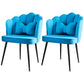 Glam Style 16.5'' Wide Dining Room Chair Solid Back Chair with 4 Metal Legs for Home Use Blue Black Set of 2 Clearhalo ' kitchen&dining_furn' 'Dining Chairs' 'Dining Tables & Seating' 'dining_chair' 'Furniture' 'furniture_dining_chair' 'Kitchen & Dining Furniture' 'kitchen' 3455304