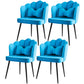 Glam Style 16.5'' Wide Dining Room Chair Solid Back Chair with 4 Metal Legs for Home Use Blue Black Set of 4 Clearhalo ' kitchen&dining_furn' 'Dining Chairs' 'Dining Tables & Seating' 'dining_chair' 'Furniture' 'furniture_dining_chair' 'Kitchen & Dining Furniture' 'kitchen' 3455305