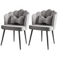 Glam Style 16.5'' Wide Dining Room Chair Solid Back Chair with 4 Metal Legs for Home Use Grey Black Set of 2 Clearhalo ' kitchen&dining_furn' 'Dining Chairs' 'Dining Tables & Seating' 'dining_chair' 'Furniture' 'furniture_dining_chair' 'Kitchen & Dining Furniture' 'kitchen' 3455310