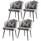 Glam Style 16.5'' Wide Dining Room Chair Solid Back Chair with 4 Metal Legs for Home Use Grey Black Set of 4 Clearhalo ' kitchen&dining_furn' 'Dining Chairs' 'Dining Tables & Seating' 'dining_chair' 'Furniture' 'furniture_dining_chair' 'Kitchen & Dining Furniture' 'kitchen' 3455311