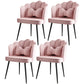 Glam Style 16.5'' Wide Dining Room Chair Solid Back Chair with 4 Metal Legs for Home Use Pink Black Set of 4 Clearhalo ' kitchen&dining_furn' 'Dining Chairs' 'Dining Tables & Seating' 'dining_chair' 'Furniture' 'furniture_dining_chair' 'Kitchen & Dining Furniture' 'kitchen' 3455314