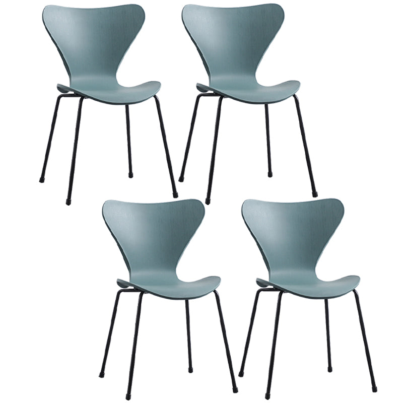 Glam Style Metal Side Chair Solid Back Matte Finish Home Use Dining Chair Green Black Set of 4 Clearhalo ' kitchen&dining_furn' 'Dining Chairs' 'Dining Tables & Seating' 'dining_chair' 'Furniture' 'furniture_dining_chair' 'Kitchen & Dining Furniture' 'kitchen' 3455320