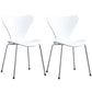 Glam Style Metal Side Chair Solid Back Matte Finish Home Use Dining Chair White Silver Set of 2 Clearhalo ' kitchen&dining_furn' 'Dining Chairs' 'Dining Tables & Seating' 'dining_chair' 'Furniture' 'furniture_dining_chair' 'Kitchen & Dining Furniture' 'kitchen' 3455328
