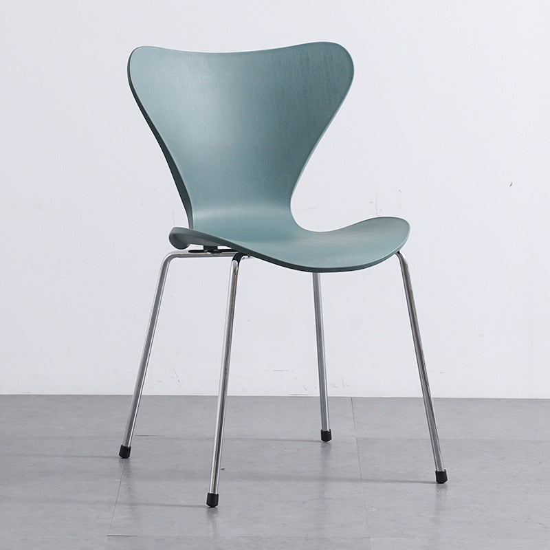 Glam Style Metal Side Chair Solid Back Matte Finish Home Use Dining Chair Green Silver 1 Piece Clearhalo ' kitchen&dining_furn' 'Dining Chairs' 'Dining Tables & Seating' 'dining_chair' 'Furniture' 'furniture_dining_chair' 'Kitchen & Dining Furniture' 'kitchen' 3455330
