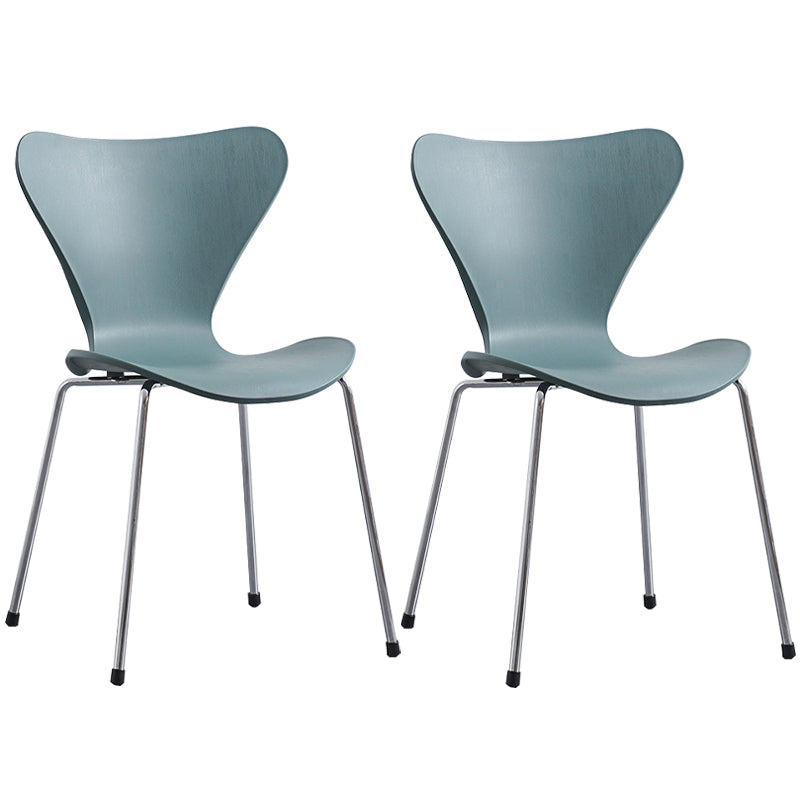 Glam Style Metal Side Chair Solid Back Matte Finish Home Use Dining Chair Green Silver Set of 2 Clearhalo ' kitchen&dining_furn' 'Dining Chairs' 'Dining Tables & Seating' 'dining_chair' 'Furniture' 'furniture_dining_chair' 'Kitchen & Dining Furniture' 'kitchen' 3455331