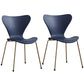 Glam Style Metal Side Chair Solid Back Matte Finish Home Use Dining Chair Blue Brass Gold Set of 2 Clearhalo ' kitchen&dining_furn' 'Dining Chairs' 'Dining Tables & Seating' 'dining_chair' 'Furniture' 'furniture_dining_chair' 'Kitchen & Dining Furniture' 'kitchen' 3455334
