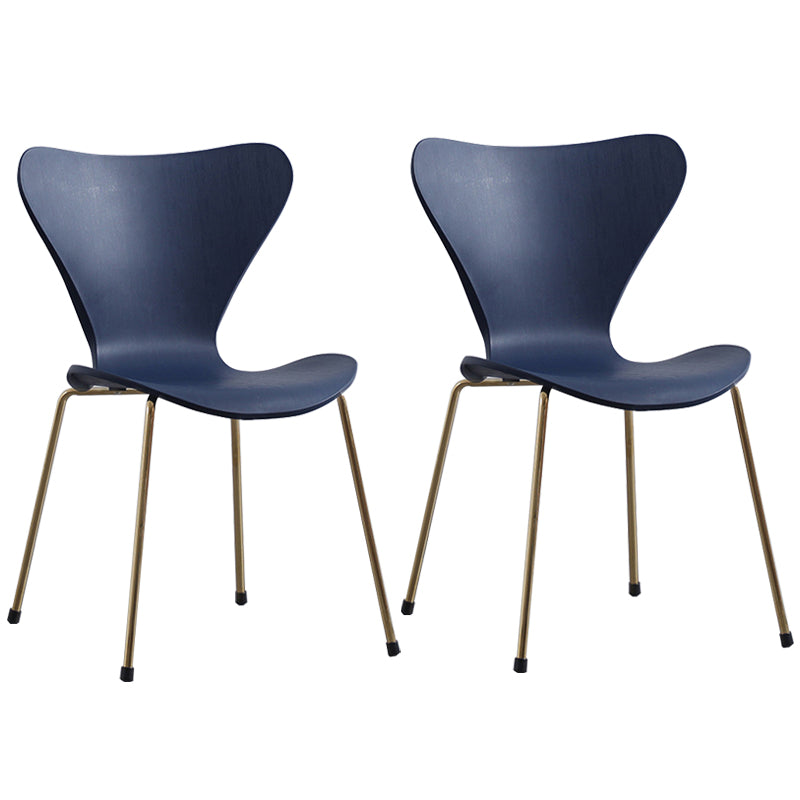 Glam Style Metal Side Chair Solid Back Matte Finish Home Use Dining Chair Blue Brass Gold Set of 2 Clearhalo ' kitchen&dining_furn' 'Dining Chairs' 'Dining Tables & Seating' 'dining_chair' 'Furniture' 'furniture_dining_chair' 'Kitchen & Dining Furniture' 'kitchen' 3455334