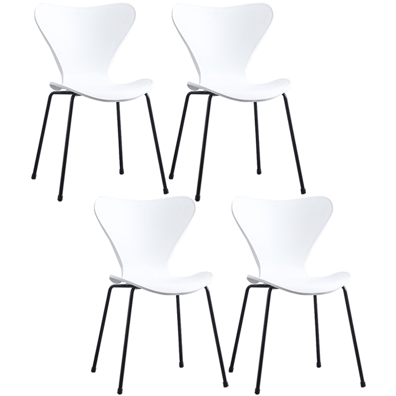 Glam Style Metal Side Chair Solid Back Matte Finish Home Use Dining Chair White Black Set of 4 Clearhalo ' kitchen&dining_furn' 'Dining Chairs' 'Dining Tables & Seating' 'dining_chair' 'Furniture' 'furniture_dining_chair' 'Kitchen & Dining Furniture' 'kitchen' 3455341