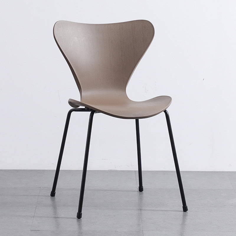 Glam Style Metal Side Chair Solid Back Matte Finish Home Use Dining Chair Coffee Black 1 Piece Clearhalo ' kitchen&dining_furn' 'Dining Chairs' 'Dining Tables & Seating' 'dining_chair' 'Furniture' 'furniture_dining_chair' 'Kitchen & Dining Furniture' 'kitchen' 3455348