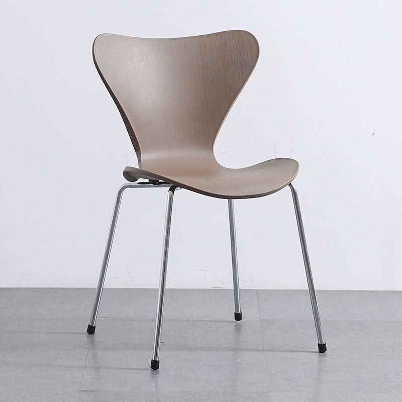 Glam Style Metal Side Chair Solid Back Matte Finish Home Use Dining Chair Coffee Silver 1 Piece Clearhalo ' kitchen&dining_furn' 'Dining Chairs' 'Dining Tables & Seating' 'dining_chair' 'Furniture' 'furniture_dining_chair' 'Kitchen & Dining Furniture' 'kitchen' 3455351