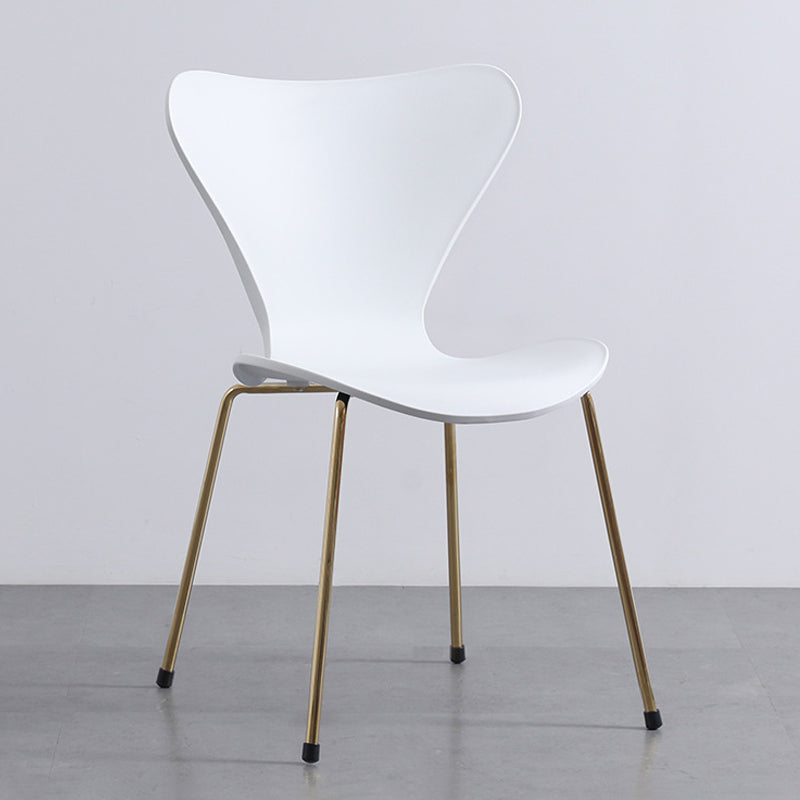 Glam Style Metal Side Chair Solid Back Matte Finish Home Use Dining Chair White Brass Gold 1 Piece Clearhalo ' kitchen&dining_furn' 'Dining Chairs' 'Dining Tables & Seating' 'dining_chair' 'Furniture' 'furniture_dining_chair' 'Kitchen & Dining Furniture' 'kitchen' 3455354
