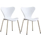 Glam Style Metal Side Chair Solid Back Matte Finish Home Use Dining Chair White Brass Gold Set of 2 Clearhalo ' kitchen&dining_furn' 'Dining Chairs' 'Dining Tables & Seating' 'dining_chair' 'Furniture' 'furniture_dining_chair' 'Kitchen & Dining Furniture' 'kitchen' 3455355