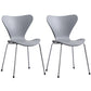 Glam Style Metal Side Chair Solid Back Matte Finish Home Use Dining Chair Grey Silver Set of 2 Clearhalo ' kitchen&dining_furn' 'Dining Chairs' 'Dining Tables & Seating' 'dining_chair' 'Furniture' 'furniture_dining_chair' 'Kitchen & Dining Furniture' 'kitchen' 3455358