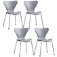 Glam Style Metal Side Chair Solid Back Matte Finish Home Use Dining Chair Grey Silver Set of 4 Clearhalo ' kitchen&dining_furn' 'Dining Chairs' 'Dining Tables & Seating' 'dining_chair' 'Furniture' 'furniture_dining_chair' 'Kitchen & Dining Furniture' 'kitchen' 3455359