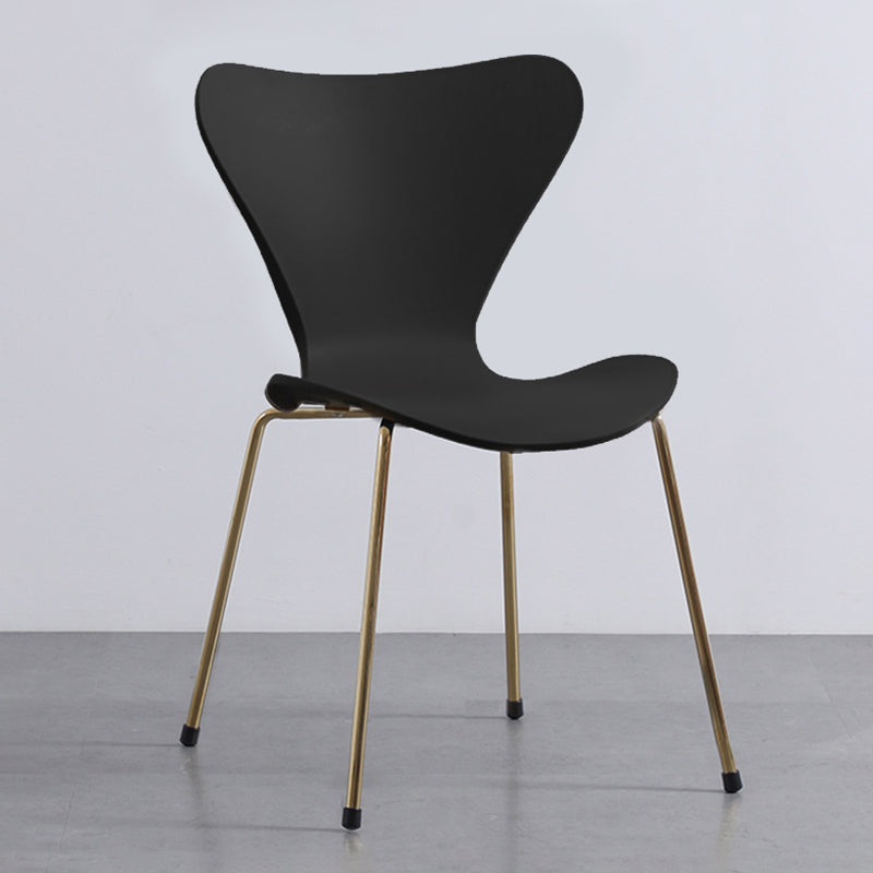 Glam Style Metal Side Chair Solid Back Matte Finish Home Use Dining Chair Black Brass Gold 1 Piece Clearhalo ' kitchen&dining_furn' 'Dining Chairs' 'Dining Tables & Seating' 'dining_chair' 'Furniture' 'furniture_dining_chair' 'Kitchen & Dining Furniture' 'kitchen' 3455363