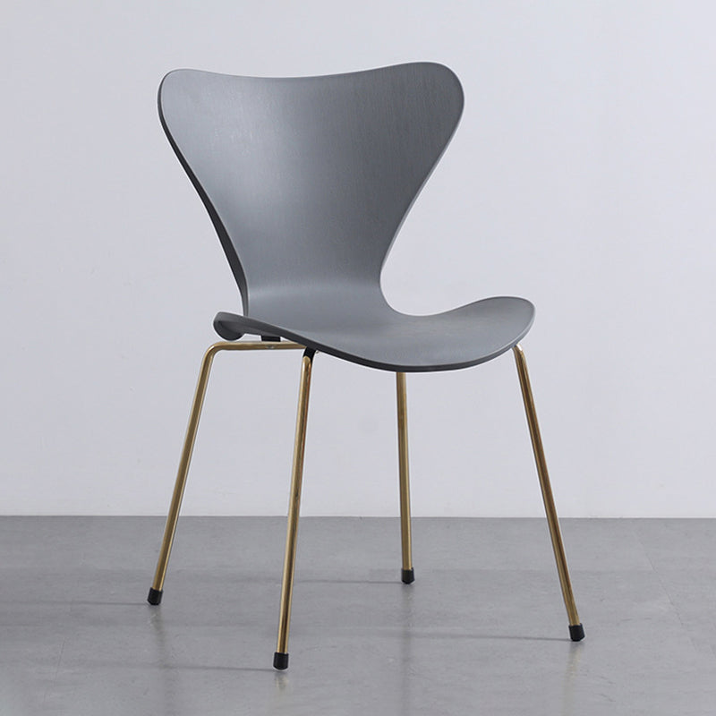Glam Style Metal Side Chair Solid Back Matte Finish Home Use Dining Chair Grey Brass Gold 1 Piece Clearhalo ' kitchen&dining_furn' 'Dining Chairs' 'Dining Tables & Seating' 'dining_chair' 'Furniture' 'furniture_dining_chair' 'Kitchen & Dining Furniture' 'kitchen' 3455375