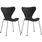 Glam Style Metal Side Chair Solid Back Matte Finish Home Use Dining Chair Black Silver Set of 2 Clearhalo ' kitchen&dining_furn' 'Dining Chairs' 'Dining Tables & Seating' 'dining_chair' 'Furniture' 'furniture_dining_chair' 'Kitchen & Dining Furniture' 'kitchen' 3455379