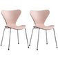 Glam Style Metal Side Chair Solid Back Matte Finish Home Use Dining Chair Pink Silver Set of 2 Clearhalo ' kitchen&dining_furn' 'Dining Chairs' 'Dining Tables & Seating' 'dining_chair' 'Furniture' 'furniture_dining_chair' 'Kitchen & Dining Furniture' 'kitchen' 3455382