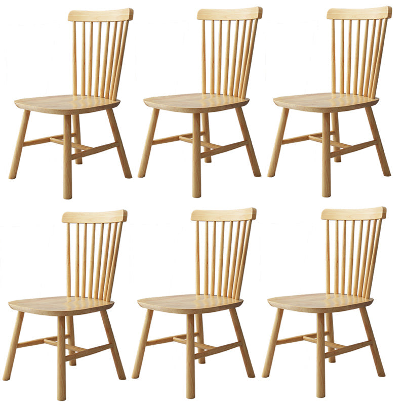 Contemporary Kitchen Wood Square Dining Chair Windsor Back Dining Side Chair Wood Set of 6 Clearhalo ' kitchen&dining_furn' 'Dining Chairs' 'Dining Tables & Seating' 'dining_chair' 'Furniture' 'furniture_dining_chair' 'Kitchen & Dining Furniture' 'kitchen' 3455394
