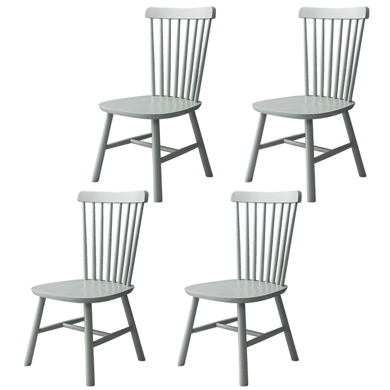 Contemporary Kitchen Wood Square Dining Chair Windsor Back Dining Side Chair Grey Set of 4 Clearhalo ' kitchen&dining_furn' 'Dining Chairs' 'Dining Tables & Seating' 'dining_chair' 'Furniture' 'furniture_dining_chair' 'Kitchen & Dining Furniture' 'kitchen' 3455398
