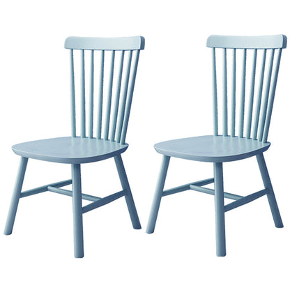Contemporary Kitchen Wood Square Dining Chair Windsor Back Dining Side Chair Sky Blue Set of 2 Clearhalo ' kitchen&dining_furn' 'Dining Chairs' 'Dining Tables & Seating' 'dining_chair' 'Furniture' 'furniture_dining_chair' 'Kitchen & Dining Furniture' 'kitchen' 3455402