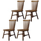 Contemporary Kitchen Wood Square Dining Chair Windsor Back Dining Side Chair Walnut Set of 4 Clearhalo ' kitchen&dining_furn' 'Dining Chairs' 'Dining Tables & Seating' 'dining_chair' 'Furniture' 'furniture_dining_chair' 'Kitchen & Dining Furniture' 'kitchen' 3455411