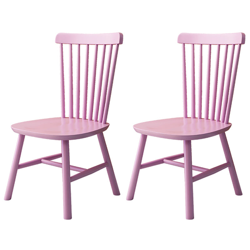 Contemporary Kitchen Wood Square Dining Chair Windsor Back Dining Side Chair Rose Bloom Set of 2 Clearhalo ' kitchen&dining_furn' 'Dining Chairs' 'Dining Tables & Seating' 'dining_chair' 'Furniture' 'furniture_dining_chair' 'Kitchen & Dining Furniture' 'kitchen' 3455413
