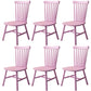 Contemporary Kitchen Wood Square Dining Chair Windsor Back Dining Side Chair Rose Bloom Set of 6 Clearhalo ' kitchen&dining_furn' 'Dining Chairs' 'Dining Tables & Seating' 'dining_chair' 'Furniture' 'furniture_dining_chair' 'Kitchen & Dining Furniture' 'kitchen' 3455415
