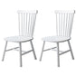 Contemporary Kitchen Wood Square Dining Chair Windsor Back Dining Side Chair White Set of 2 Clearhalo ' kitchen&dining_furn' 'Dining Chairs' 'Dining Tables & Seating' 'dining_chair' 'Furniture' 'furniture_dining_chair' 'Kitchen & Dining Furniture' 'kitchen' 3455419