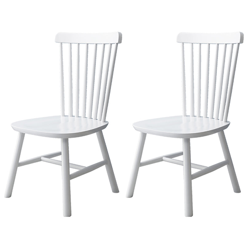 Contemporary Kitchen Wood Square Dining Chair Windsor Back Dining Side Chair White Set of 2 Clearhalo ' kitchen&dining_furn' 'Dining Chairs' 'Dining Tables & Seating' 'dining_chair' 'Furniture' 'furniture_dining_chair' 'Kitchen & Dining Furniture' 'kitchen' 3455419