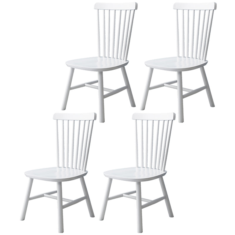 Contemporary Kitchen Wood Square Dining Chair Windsor Back Dining Side Chair White Set of 4 Clearhalo ' kitchen&dining_furn' 'Dining Chairs' 'Dining Tables & Seating' 'dining_chair' 'Furniture' 'furniture_dining_chair' 'Kitchen & Dining Furniture' 'kitchen' 3455420