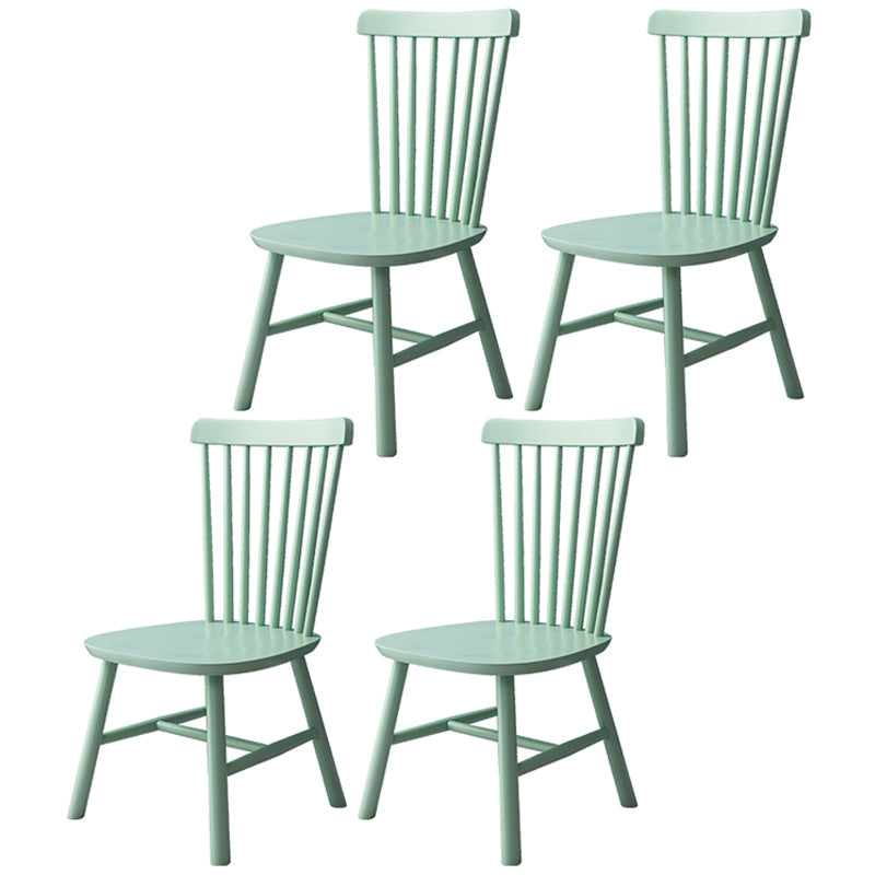 Contemporary Kitchen Wood Square Dining Chair Windsor Back Dining Side Chair Mint Green Set of 4 Clearhalo ' kitchen&dining_furn' 'Dining Chairs' 'Dining Tables & Seating' 'dining_chair' 'Furniture' 'furniture_dining_chair' 'Kitchen & Dining Furniture' 'kitchen' 3455423
