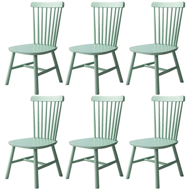 Contemporary Kitchen Wood Square Dining Chair Windsor Back Dining Side Chair Mint Green Set of 6 Clearhalo ' kitchen&dining_furn' 'Dining Chairs' 'Dining Tables & Seating' 'dining_chair' 'Furniture' 'furniture_dining_chair' 'Kitchen & Dining Furniture' 'kitchen' 3455424