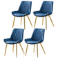 Glam Style Dining Room Chair Wingback Parsons Chair with 4 Metal Legs for Home Use Blue Brass Gold Set of 4 Clearhalo ' kitchen&dining_furn' 'Dining Chairs' 'Dining Tables & Seating' 'dining_chair' 'Furniture' 'furniture_dining_chair' 'Kitchen & Dining Furniture' 'kitchen' 3455430