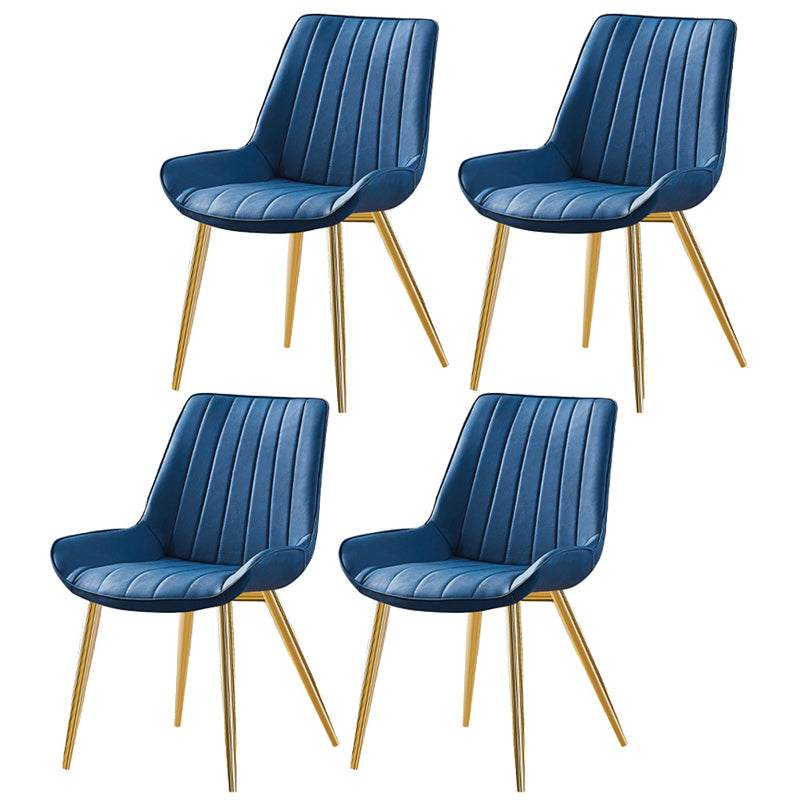 Glam Style Dining Room Chair Wingback Parsons Chair with 4 Metal Legs for Home Use Blue Brass Gold Set of 4 Clearhalo ' kitchen&dining_furn' 'Dining Chairs' 'Dining Tables & Seating' 'dining_chair' 'Furniture' 'furniture_dining_chair' 'Kitchen & Dining Furniture' 'kitchen' 3455430
