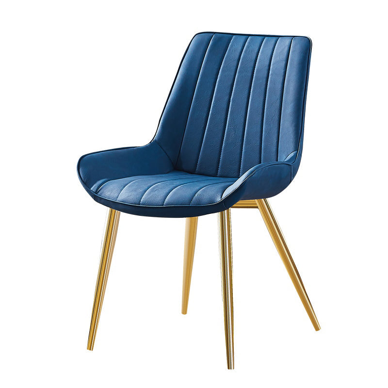 Glam Style Dining Room Chair Wingback Parsons Chair with 4 Metal Legs for Home Use Clearhalo ' kitchen&dining_furn' 'Dining Chairs' 'Dining Tables & Seating' 'dining_chair' 'Furniture' 'furniture_dining_chair' 'Kitchen & Dining Furniture' 'kitchen' 3455433