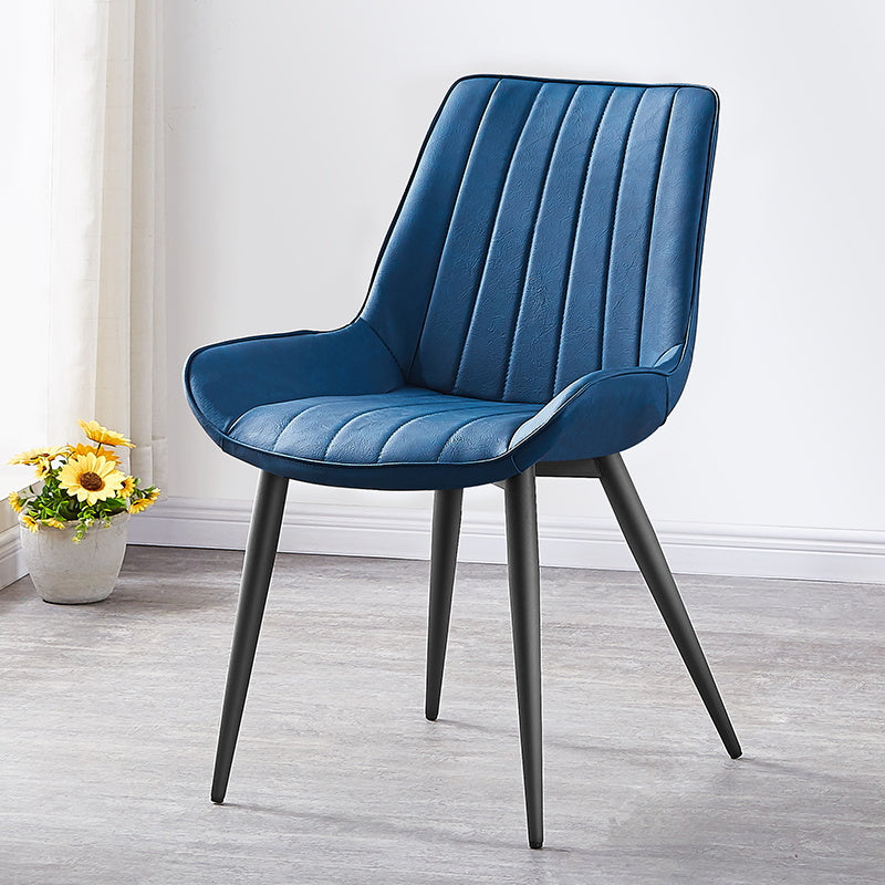 Glam Style Dining Room Chair Wingback Parsons Chair with 4 Metal Legs for Home Use Blue Black 1 Piece Clearhalo ' kitchen&dining_furn' 'Dining Chairs' 'Dining Tables & Seating' 'dining_chair' 'Furniture' 'furniture_dining_chair' 'Kitchen & Dining Furniture' 'kitchen' 3455437