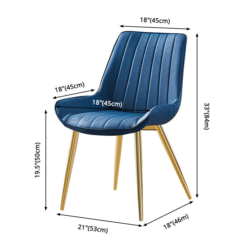Glam Style Dining Room Chair Wingback Parsons Chair with 4 Metal Legs for Home Use Clearhalo ' kitchen&dining_furn' 'Dining Chairs' 'Dining Tables & Seating' 'dining_chair' 'Furniture' 'furniture_dining_chair' 'Kitchen & Dining Furniture' 'kitchen' 3455440