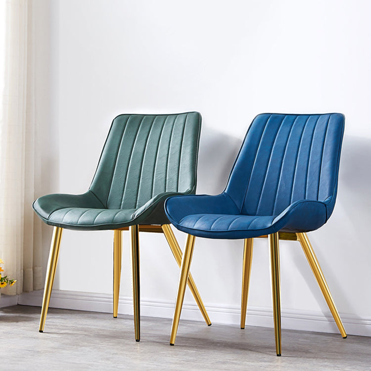 Glam Style Dining Room Chair Wingback Parsons Chair with 4 Metal Legs for Home Use Clearhalo ' kitchen&dining_furn' 'Dining Chairs' 'Dining Tables & Seating' 'dining_chair' 'Furniture' 'furniture_dining_chair' 'Kitchen & Dining Furniture' 'kitchen' 3455442