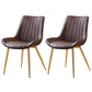 Glam Style Dining Room Chair Wingback Parsons Chair with 4 Metal Legs for Home Use Brown Brass Gold Set of 2 Clearhalo ' kitchen&dining_furn' 'Dining Chairs' 'Dining Tables & Seating' 'dining_chair' 'Furniture' 'furniture_dining_chair' 'Kitchen & Dining Furniture' 'kitchen' 3455448