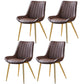 Glam Style Dining Room Chair Wingback Parsons Chair with 4 Metal Legs for Home Use Brown Brass Gold Set of 4 Clearhalo ' kitchen&dining_furn' 'Dining Chairs' 'Dining Tables & Seating' 'dining_chair' 'Furniture' 'furniture_dining_chair' 'Kitchen & Dining Furniture' 'kitchen' 3455449
